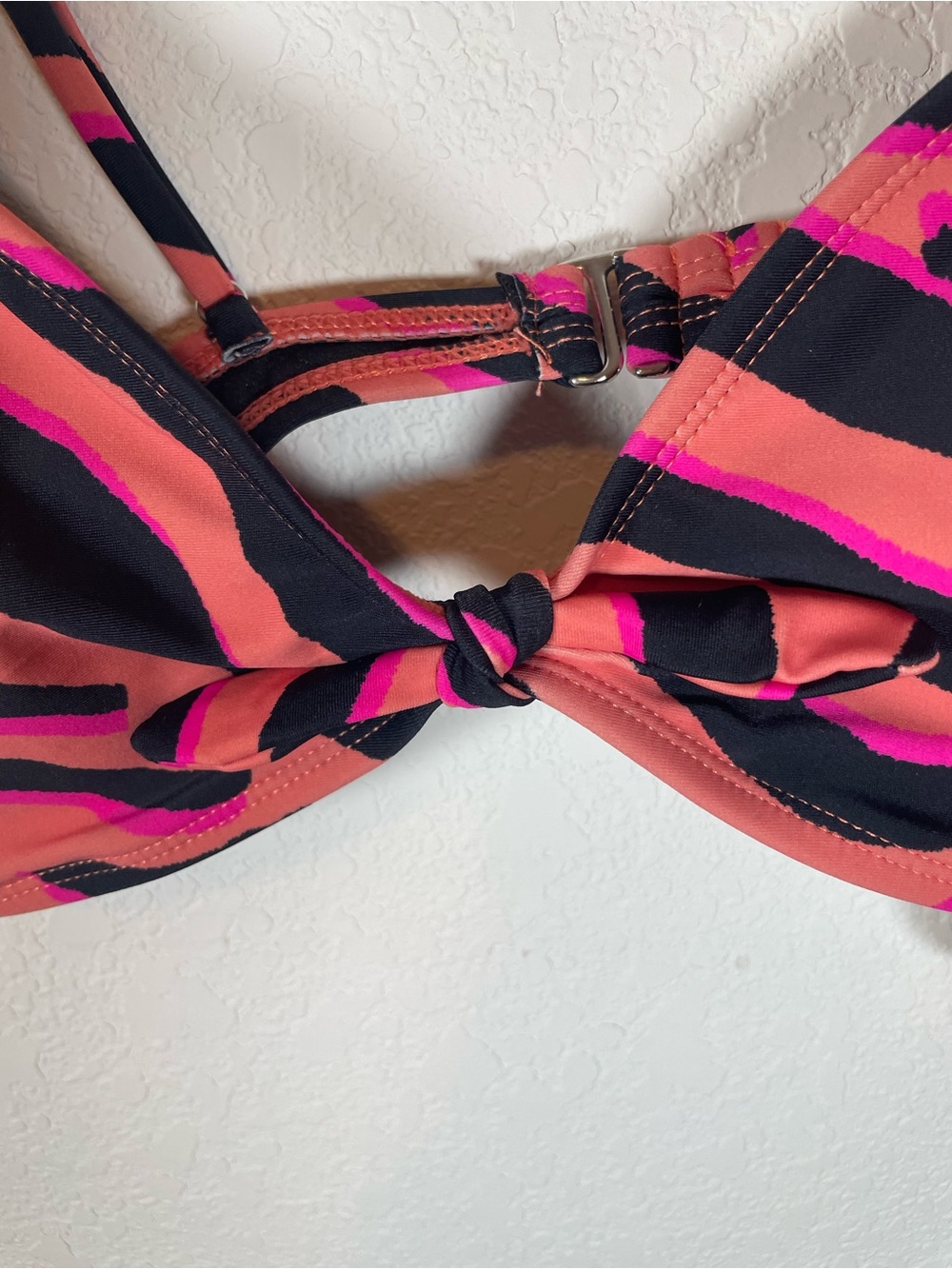 Decree Pink Black Zebra Print Triangle
Bikini Top Knot Front - Picture 4 of 9